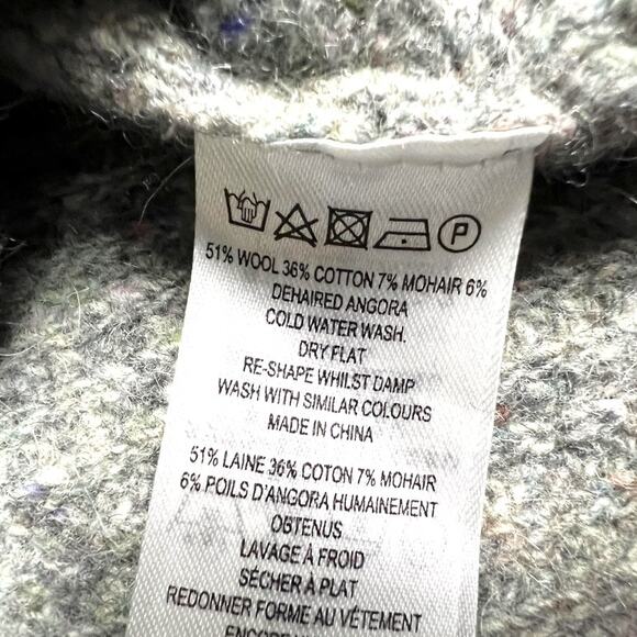 French Connection Sweater Wool Mohair Grey Crew Neck Long Sleeve‎ Women's Medium - Picture 9 of 11